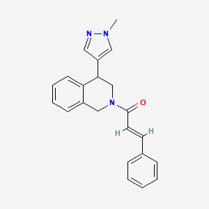 (E)-1-(4-(1-methyl-1H-pyrazol-4-yl)-3,4-dihydroisoquinolin-2(1H)-yl)-3-phenylprop-2-en-1-one
