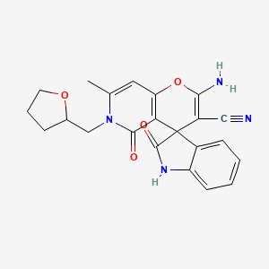 2'-Amino-7'-methyl-2,5'-dioxo-6'-((tetrahydrofuran-2-yl)methyl)-5',6'-dihydrospiro[indoline-3,4'-pyrano[3,2-c]pyridine]-3'-carbonitrile