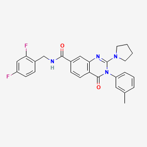 N-(2,4-difluorobenzyl)-3-(3-methylphenyl)-4-oxo-2-pyrrolidin-1-yl-3,4-dihydroquinazoline-7-carboxamide
