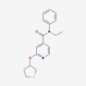 molecular formula C18H20N2O2S B2452773 N-ethyl-N-phenyl-2-(thiolan-3-yloxy)pyridine-4-carboxamide CAS No. 2034497-22-6