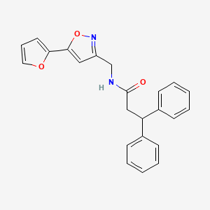 molecular formula C23H20N2O3 B2452777 N-((5-(furan-2-yl)isoxazol-3-yl)methyl)-3,3-diphenylpropanamide CAS No. 1105205-20-6
