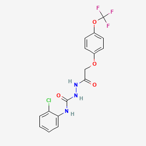 molecular formula C16H13ClF3N3O4 B2452778 1-(2-(4-Trifluoromethoxyphenoxy)acetyl)-4-(2-chlorophenyl)semicarbazide CAS No. 1022454-89-2