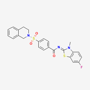 (E)-4-((3,4-dihydroisoquinolin-2(1H)-yl)sulfonyl)-N-(6-fluoro-3-methylbenzo[d]thiazol-2(3H)-ylidene)benzamide