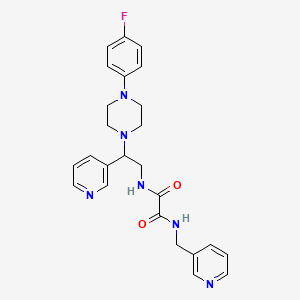 molecular formula C25H27FN6O2 B2452782 N-{2-[4-(4-FLUOROPHENYL)PIPERAZIN-1-YL]-2-(PYRIDIN-3-YL)ETHYL}-N'-[(PYRIDIN-3-YL)METHYL]ETHANEDIAMIDE CAS No. 863557-83-9