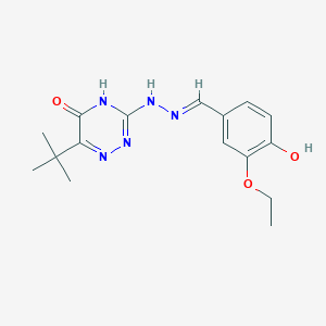 (E)-6-(tert-butyl)-3-(2-(3-ethoxy-4-hydroxybenzylidene)hydrazinyl)-1,2,4-triazin-5(4H)-one