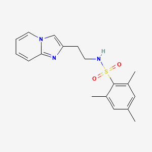 molecular formula C18H21N3O2S B2452797 N-(2-(imidazo[1,2-a]pyridin-2-yl)ethyl)-2,4,6-trimethylbenzenesulfonamide CAS No. 868978-57-8