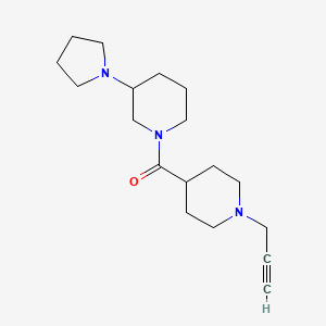 molecular formula C18H29N3O B2452798 1-[1-(Prop-2-yn-1-yl)piperidine-4-carbonyl]-3-(pyrrolidin-1-yl)piperidine CAS No. 1333572-15-8