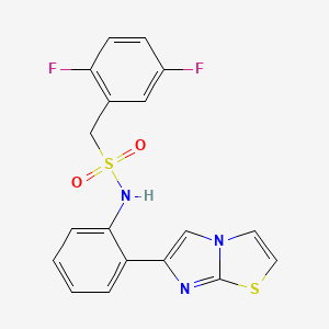 molecular formula C18H13F2N3O2S2 B2452805 1-(2,5-difluorophenyl)-N-(2-(imidazo[2,1-b]thiazol-6-yl)phenyl)methanesulfonamide CAS No. 1795297-16-3