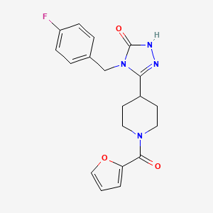 molecular formula C19H19FN4O3 B2452812 4-(4-fluorobenzyl)-5-[1-(2-furoyl)piperidin-4-yl]-2,4-dihydro-3H-1,2,4-triazol-3-one CAS No. 1775410-55-3