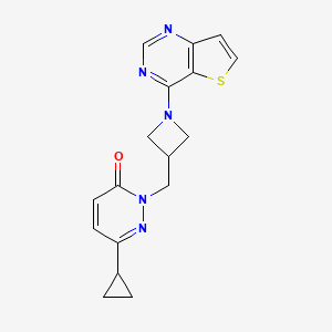 6-Cyclopropyl-2-[(1-{thieno[3,2-d]pyrimidin-4-yl}azetidin-3-yl)methyl]-2,3-dihydropyridazin-3-one