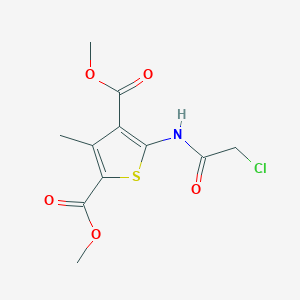 molecular formula C11H12ClNO5S B2452815 Dimethyl 5-[(chloroacetyl)amino]-3-methylthiophene-2,4-dicarboxylate CAS No. 314245-35-7