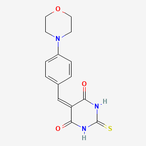 molecular formula C15H15N3O3S B2452819 5-(4-morpholinobenzylidene)-2-thioxodihydropyrimidine-4,6(1H,5H)-dione CAS No. 354990-58-2