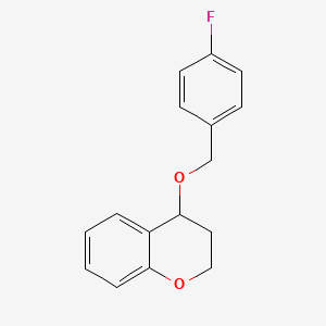 molecular formula C16H15FO2 B2452824 4-[(4-Fluorobenzyl)oxy]chromane CAS No. 866155-70-6