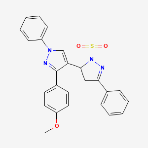 3'-(4-methoxyphenyl)-2-(methylsulfonyl)-1',5-diphenyl-3,4-dihydro-1'H,2H-3,4'-bipyrazole