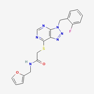 2-[3-[(2-fluorophenyl)methyl]triazolo[4,5-d]pyrimidin-7-yl]sulfanyl-N-(furan-2-ylmethyl)acetamide