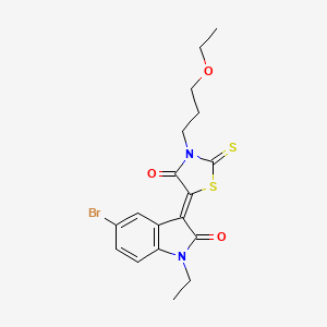 (Z)-5-(5-bromo-1-ethyl-2-oxoindolin-3-ylidene)-3-(3-ethoxypropyl)-2-thioxothiazolidin-4-one
