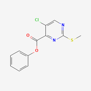 molecular formula C12H9ClN2O2S B2452841 PHENYL 5-CHLORO-2-(METHYLSULFANYL)PYRIMIDINE-4-CARBOXYLATE CAS No. 898648-44-7