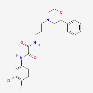 N1-(3-chloro-4-fluorophenyl)-N2-(3-(2-phenylmorpholino)propyl)oxalamide