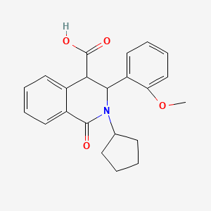 2-Cyclopentyl-3-(2-methoxyphenyl)-1-oxo-1,2,3,4-tetrahydro-4-isoquinolinecarboxylic acid