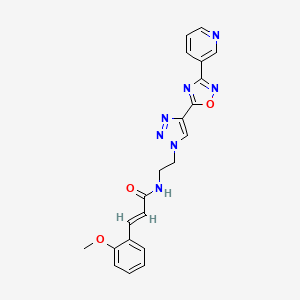 (E)-3-(2-methoxyphenyl)-N-(2-(4-(3-(pyridin-3-yl)-1,2,4-oxadiazol-5-yl)-1H-1,2,3-triazol-1-yl)ethyl)acrylamide