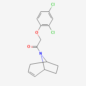 molecular formula C15H15Cl2NO2 B2452852 1-((1R,5S)-8-azabicyclo[3.2.1]oct-2-en-8-yl)-2-(2,4-dichlorophenoxy)ethanone CAS No. 1797182-35-4