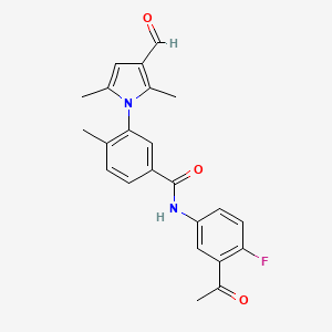 molecular formula C23H21FN2O3 B2452862 N-(3-Acetyl-4-fluorophenyl)-3-(3-formyl-2,5-dimethylpyrrol-1-yl)-4-methylbenzamide CAS No. 2411219-05-9