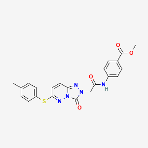 molecular formula C22H19N5O4S B2452871 methyl 4-(2-{6-[(4-methylphenyl)sulfanyl]-3-oxo-2H,3H-[1,2,4]triazolo[4,3-b]pyridazin-2-yl}acetamido)benzoate CAS No. 1242955-46-9