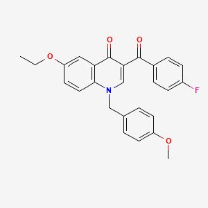 molecular formula C26H22FNO4 B2452881 6-Ethoxy-3-(4-fluorobenzoyl)-1-[(4-methoxyphenyl)methyl]quinolin-4-one CAS No. 866588-42-3