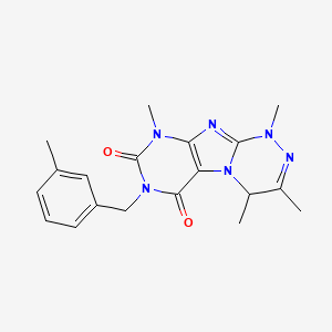 molecular formula C19H22N6O2 B2452883 1,3,4,9-tetramethyl-7-(3-methylbenzyl)-1,4-dihydro-[1,2,4]triazino[3,4-f]purine-6,8(7H,9H)-dione CAS No. 919028-61-8