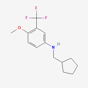 molecular formula C14H18F3NO B2452884 N-(Cyclopentylmethyl)-4-methoxy-3-(trifluoromethyl)aniline CAS No. 1397192-38-9