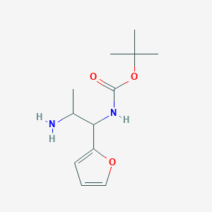 molecular formula C12H20N2O3 B2452885 叔丁基N-[2-氨基-1-(呋喃-2-基)丙基]氨基甲酸酯 CAS No. 1824447-22-4