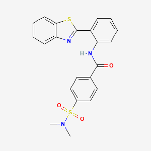 molecular formula C22H19N3O3S2 B2452886 N-[2-(1,3-benzothiazol-2-yl)phenyl]-4-(dimethylsulfamoyl)benzamide CAS No. 307509-52-0