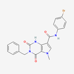 molecular formula C21H17BrN4O3 B2452887 3-benzyl-N-(4-bromophenyl)-5-methyl-2,4-dioxo-2,3,4,5-tetrahydro-1H-pyrrolo[3,2-d]pyrimidine-7-carboxamide CAS No. 921580-78-1