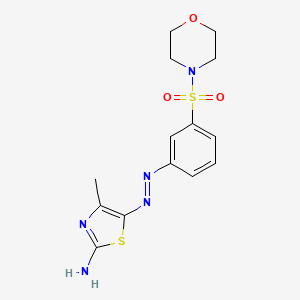 molecular formula C14H17N5O3S2 B2452892 (Z)-4-methyl-5-(2-(3-(morpholinosulfonyl)phenyl)hydrazono)thiazol-2(5H)-imine CAS No. 326910-30-9