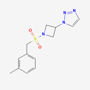 molecular formula C13H16N4O2S B2452893 1-(1-((3-methylbenzyl)sulfonyl)azetidin-3-yl)-1H-1,2,3-triazole CAS No. 2097919-19-0