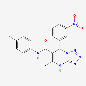 molecular formula C19H17N7O3 B2452895 5-methyl-7-(3-nitrophenyl)-N-(p-tolyl)-4,7-dihydrotetrazolo[1,5-a]pyrimidine-6-carboxamide CAS No. 476364-95-1