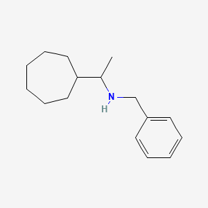 molecular formula C15H23N B2452899 N-benzyl-1-cycloheptylethanamine CAS No. 742039-35-6