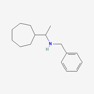 molecular formula C16H25N B2452899 N-(1-Cycloheptylethyl)benzylamine CAS No. 742039-35-6