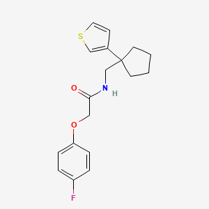 molecular formula C18H20FNO2S B2452902 2-(4-氟苯氧基)-N-((1-(噻吩-3-基)环戊基)甲基)乙酰胺 CAS No. 2034599-77-2