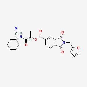 molecular formula C24H23N3O6 B2452905 [1-[(1-Cyanocyclohexyl)amino]-1-oxopropan-2-yl] 2-(furan-2-ylmethyl)-1,3-dioxoisoindole-5-carboxylate CAS No. 938573-25-2