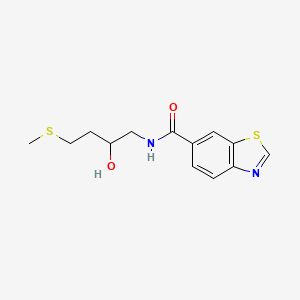 molecular formula C13H16N2O2S2 B2452909 N-[2-hydroxy-4-(methylsulfanyl)butyl]-1,3-benzothiazole-6-carboxamide CAS No. 2310098-37-2
