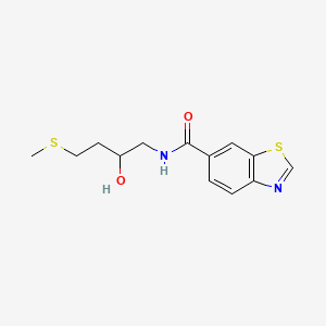molecular formula C13H16N2O2S2 B2452909 N-(2-Hydroxy-4-methylsulfanylbutyl)-1,3-benzothiazole-6-carboxamide CAS No. 2310098-37-2