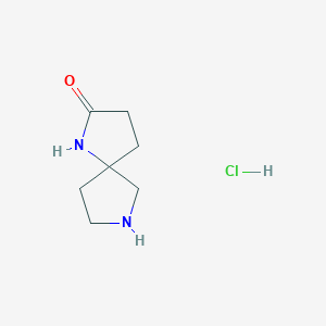 molecular formula C7H13ClN2O B2452910 1,7-Diazaspiro[4.4]nonan-2-one hydrochloride CAS No. 1439902-64-3