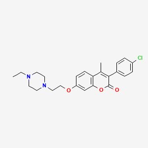 B2452911 3-(4-chlorophenyl)-7-(2-(4-ethylpiperazin-1-yl)ethoxy)-4-methyl-2H-chromen-2-one CAS No. 903852-63-1
