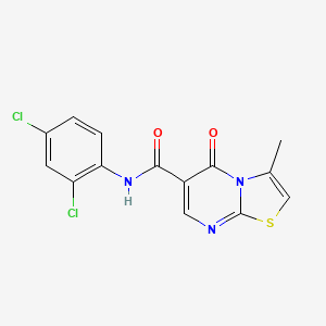 molecular formula C14H9Cl2N3O2S B2452914 N-(2,4-dichlorophenyl)-3-methyl-5-oxo-5H-thiazolo[3,2-a]pyrimidine-6-carboxamide CAS No. 851945-48-7