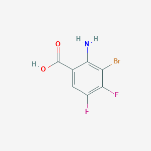 molecular formula C7H4BrF2NO2 B2452916 2-Amino-3-bromo-4,5-difluorobenzoic acid CAS No. 874831-41-1