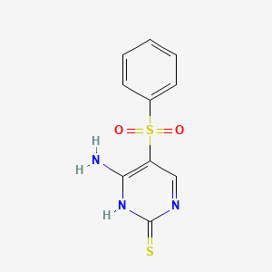 molecular formula C10H9N3O2S2 B2452918 4-amino-5-(phenylsulfonyl)pyrimidine-2(1H)-thione CAS No. 866726-78-5