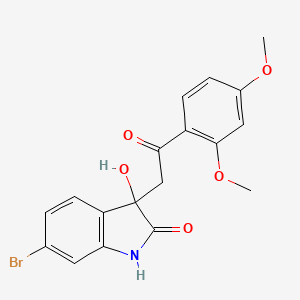molecular formula C18H16BrNO5 B2452926 6-Bromo-3-(2-(2,4-dimethoxyphenyl)-2-oxoethyl)-3-hydroxyindolin-2-one CAS No. 2034469-94-6