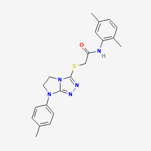 molecular formula C21H23N5OS B2452935 N-(2,5-dimethylphenyl)-2-{[7-(4-methylphenyl)-5H,6H,7H-imidazo[2,1-c][1,2,4]triazol-3-yl]sulfanyl}acetamide CAS No. 921582-53-8