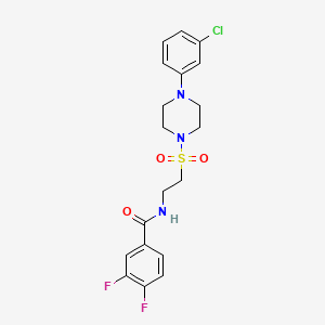 N-(2-((4-(3-chlorophenyl)piperazin-1-yl)sulfonyl)ethyl)-3,4-difluorobenzamide